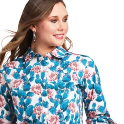 Camisa Kirby Stretch Hibiscus Cactus Print -Ariat Mexico Sales 10039337 01