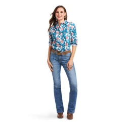 Camisa Kirby Stretch Hibiscus Cactus Print -Ariat Mexico Sales 10039337 full