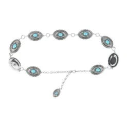 Cinturón Ariat De Cadena Concho Turquesa