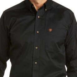 Camisa Ariat Solid Twill Corte Fitted Negro -Ariat Mexico Sales F20 MNS WEST 10034229 detail01