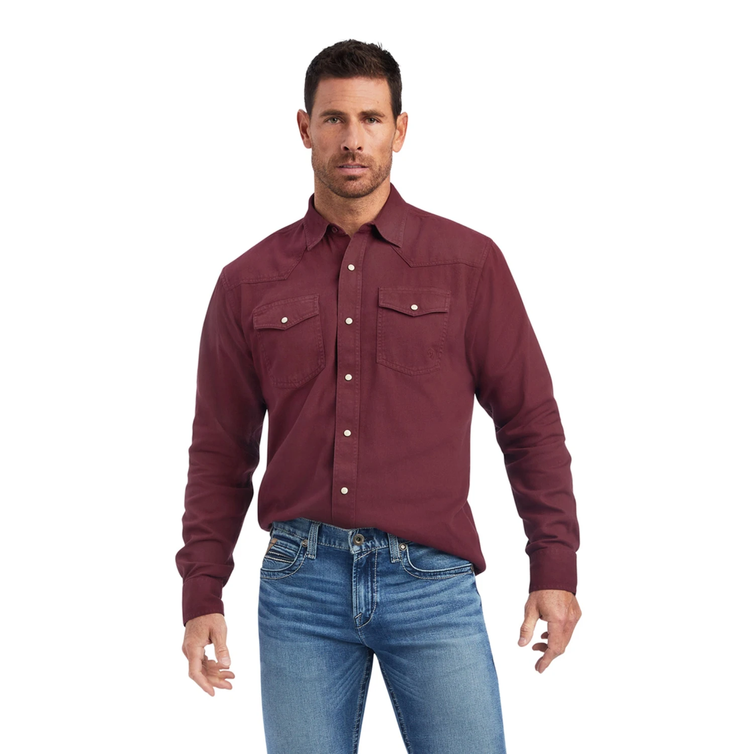 Camisa Ariat Jurlington Tinto Corte Retro Botón A Presión 1 Camisa Ariat Jurlington Tinto Corte Retro Botón A Presión