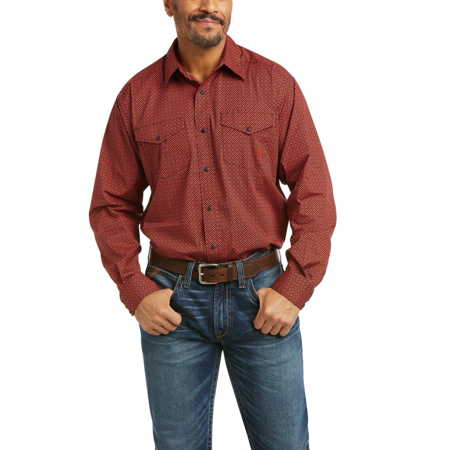 Camisa Prasad Stretch Corte Clásico Botón A Presión 1 Camisa Prasad Stretch Corte Clásico Botón A Presión