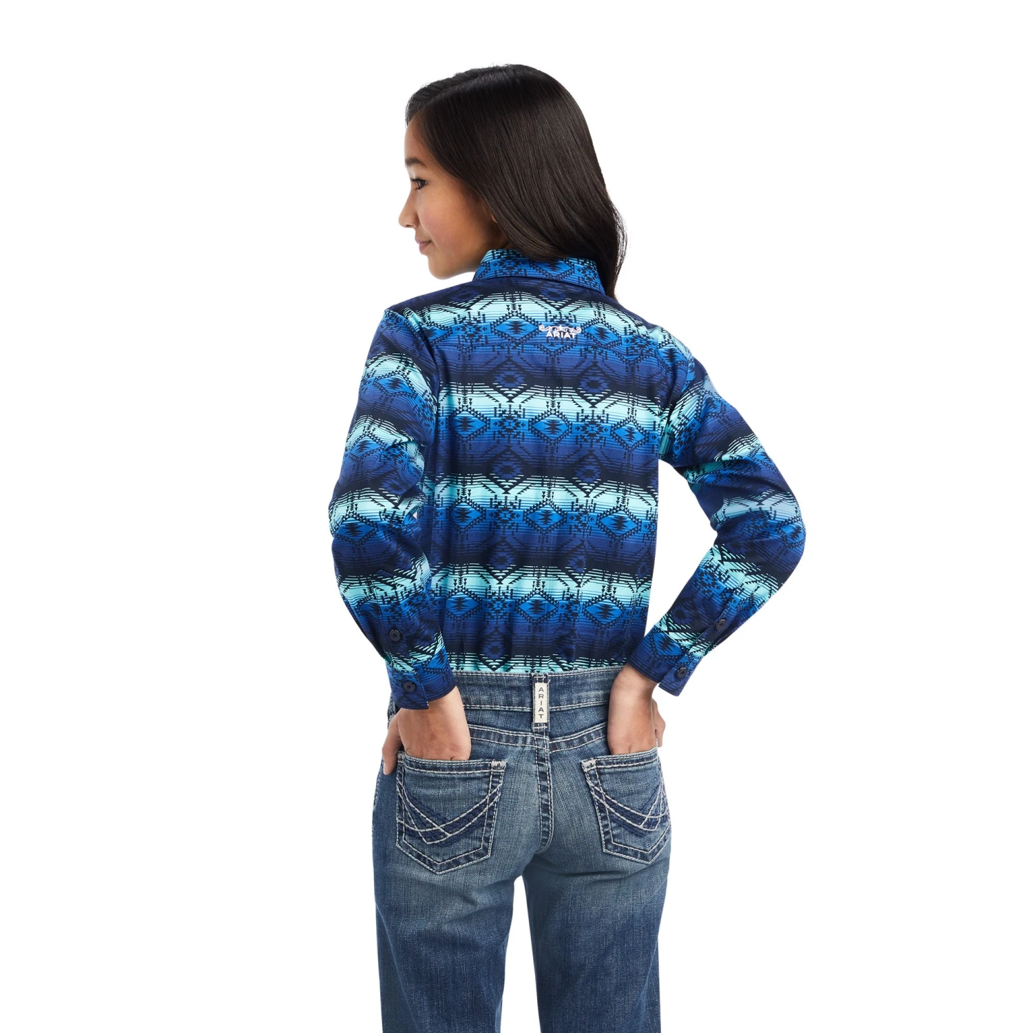 Camisa Ariat Infantil Team Kirby Stretch Maison Print 2 Camisa Ariat Infantil Team Kirby Stretch Maison Print - Image 2