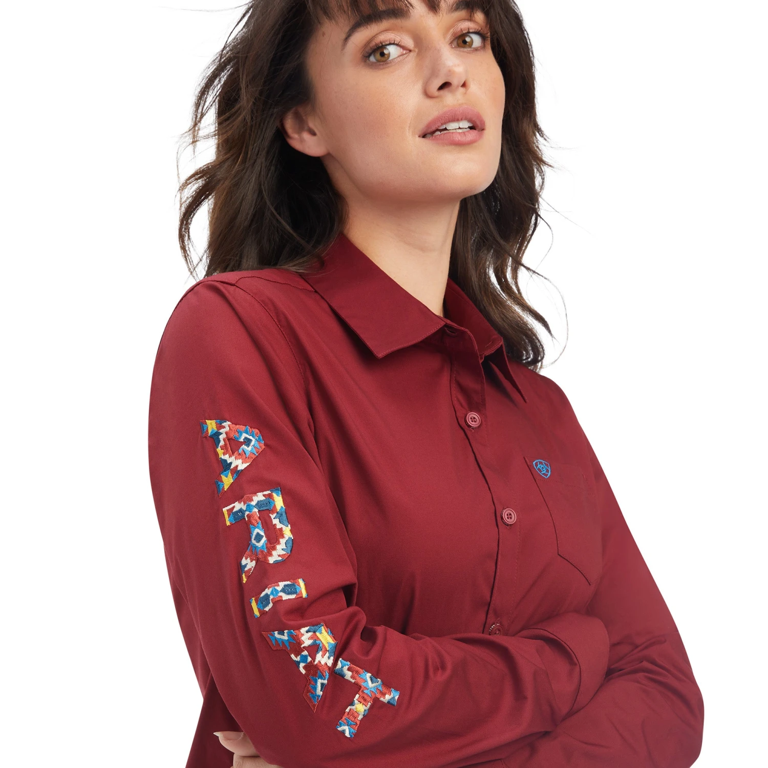 Camisa Ariat Team Kirby Stretch Rouge Red 2 Camisa Ariat Team Kirby Stretch Rouge Red - Image 2