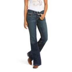Jeans R.E.A.L. Whipstitch Ocean Stretch Tiro Medio Corte De Bota