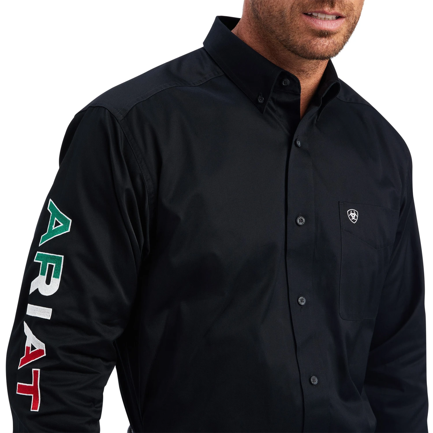 Camisa Ariat Team Logo México Negro 2 Camisa Ariat Team Logo México Negro - Image 2