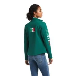 Chamarra Softshell Team México Verde -Ariat Mexico Sales S22 WMS ENGL 10039460 back