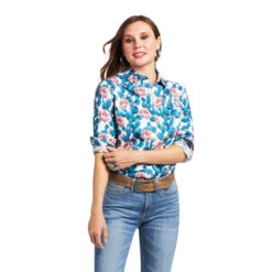 Camisa Kirby Stretch Hibiscus Cactus Print