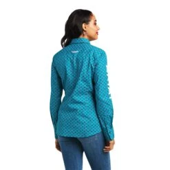 Camisa Ariat Team Kirby Stretch Ariel Geo Print -Ariat Mexico Sales S22 WMS WEST 10039455 back