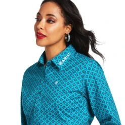 Camisa Ariat Team Kirby Stretch Ariel Geo Print -Ariat Mexico Sales S22 WMS WEST 10039455 detail01