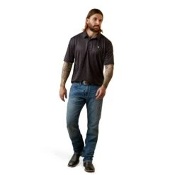 Polo Ariat All Over Print Negro -Ariat Mexico Sales S23 MNS WEST 10043336 full