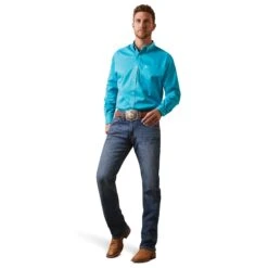 Camisa Team Logo Twill Blue Bird Corte Clásico -Ariat Mexico Sales S23 MNS WEST 10043520 full