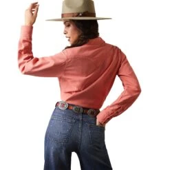 Camisa Ariat R.E.A.L. Jurlington Faded Brick Botón A Presión -Ariat Mexico Sales S23 WMS WEST 10043450 back