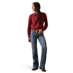 Camisa Ariat VentTEK Stretch Pomegranate -Ariat Mexico Sales S23 WMS WEST 10043495 full