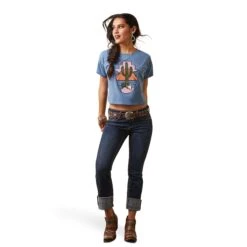 Playera Ariat Treasure Copen Blue -Ariat Mexico Sales S23 WMS WEST 10043658 full